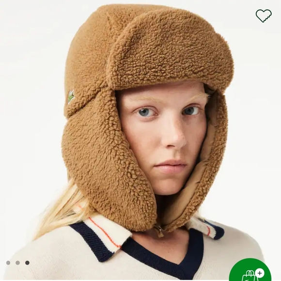 Lacoste sherpa shearling fleece chapka winter hat with flaps - Picture 4 of 10